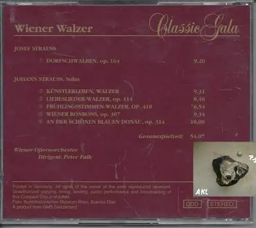 Classic Gala, Wiener Walzer, Dorfschwalben Op. 164, CD