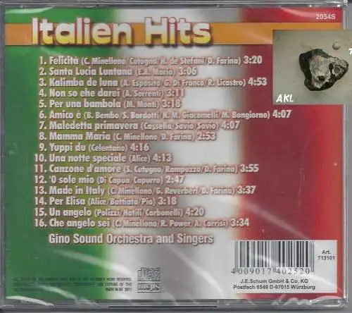 Italien Hits, Felicita, Mama Maria, O sole Mio, Per Elisa, CD