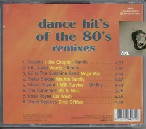 dance hits of the 80´s remixes, CD