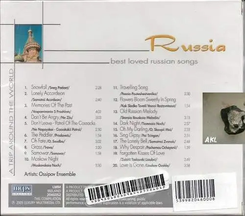 Russia, best loved russian songs, A trip around the world, CD