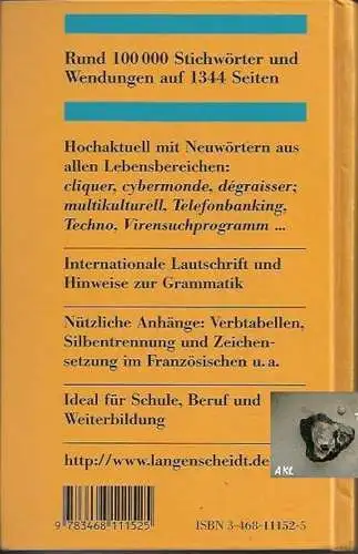 Langenscheidts Taschenwörterbuch, Französisch, Deutsch. 