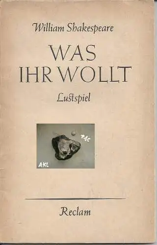 William Shakespeare: Was Ihr wollt, Lustspiel. 