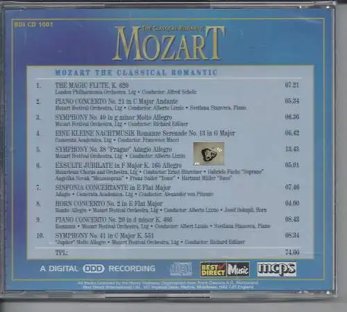 Klassik zum Kuscheln, The Classical Romantic Mozart, CD