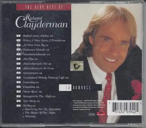 Richard Clayderman, La Romance, The Best Of, CD