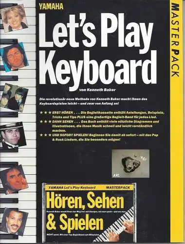 Kenneth Baker: Lets play Keyboard, Masterpack, yamaha mit Kassette, MC. 