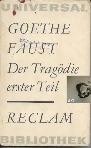 Goethe: Faust, Der Tragödie erster Teil. 
