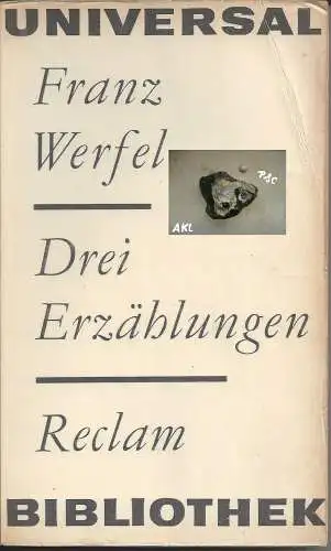 Franz Werfel: Drei Erzählungen, Prosa. 