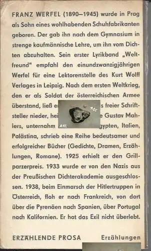 Franz Werfel: Drei Erzählungen, Prosa. 