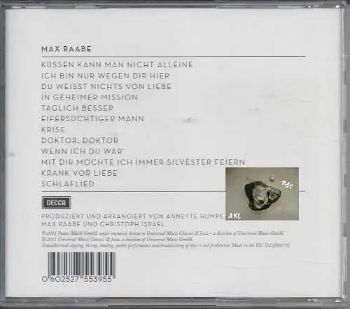Max Raabe, Küssen kann man nicht alleine, CD