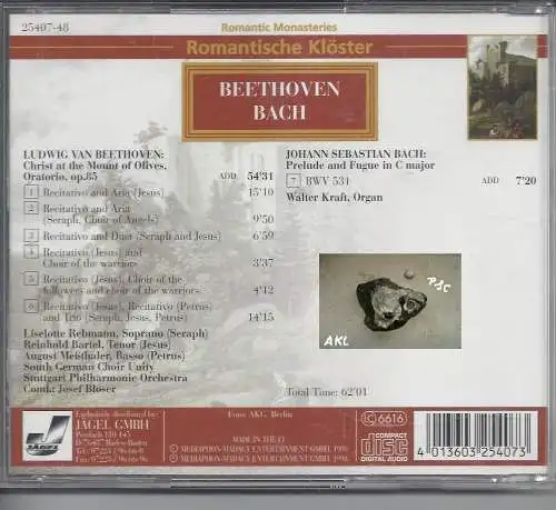 Beethoven, Bach, Christ at the Mount of Olives, Prelude and Fugue, CD 