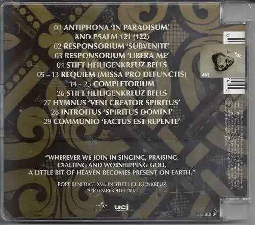 chant, Music for paradise, CD
