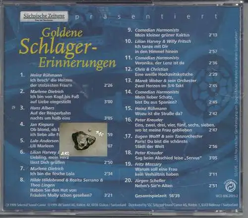 Goldene Schlager-Erinnerungen, CD