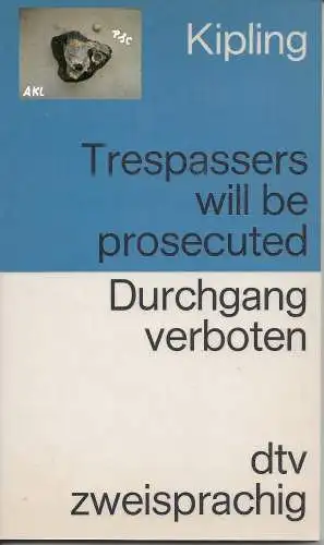 Durchgang verboten, englisch, deutsch, zweisprachig, dtv. 