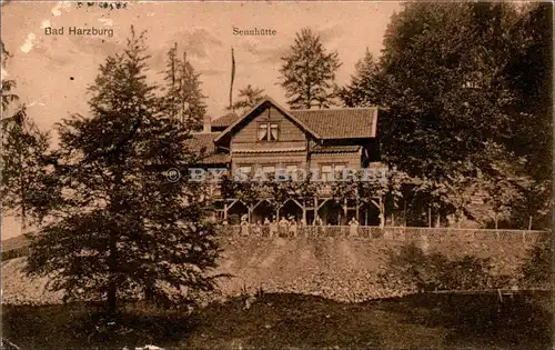 [Echtfotokarte schwarz/weiß] Bad Harzburg, Sennhütte. 