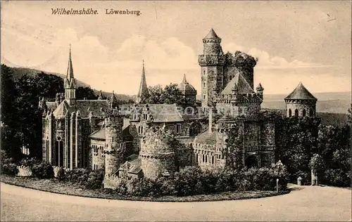 [Echtfotokarte schwarz/weiß] Wilhelmshöhe. Löwenburg. 