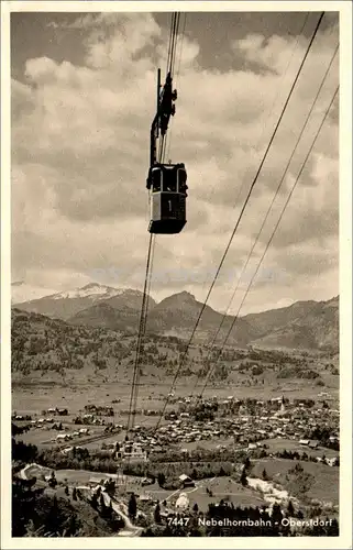 [Echtfotokarte schwarz/weiß] 7447 Nebelhornbahn - Oberstdorf. 