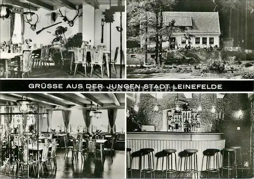 [Echtfotokarte schwarz/weiß] Grüsse aus der jungen Stadt Leinefelde. 