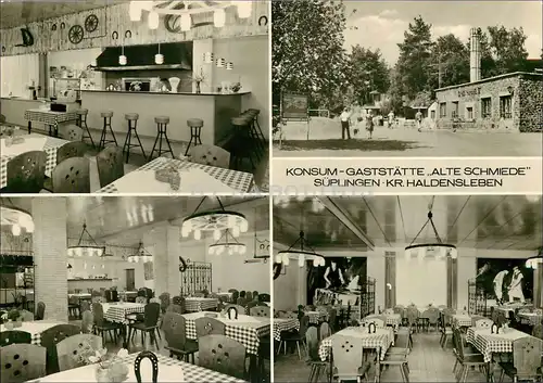 [Echtfotokarte schwarz/weiß] Konsum-Gaststätte "Alte Schmiede" Süplingen - Kr. Haldensleben. 