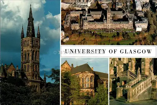 [Echtfotokarte farbig] University of Glasgow. 