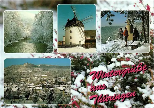 [Echtfotokarte farbig] Wintergrüße aus Thüringen. 