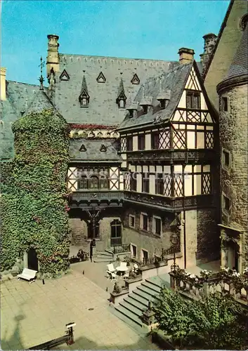 [Echtfotokarte farbig] Feudalmuseum Schloß Wernigerode. 