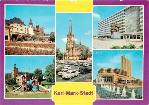 [Echtfotokarte farbig] Karl-Marx-Stadt. 