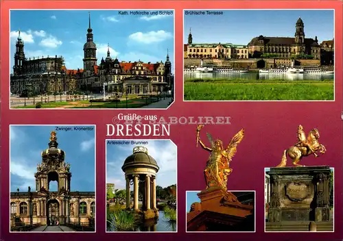 [Echtfotokarte farbig] Grüße aus Dresden. 