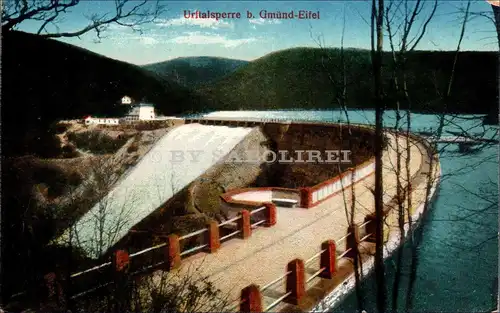 [Echtfotokarte farbig] Urftalsperre b. Gmünd-Eifel. 