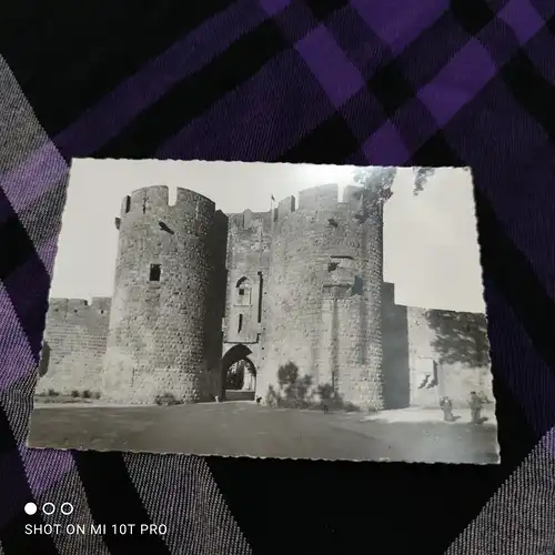 [Echtfotokarte schwarz/weiß] 6415 Aigues Mortes 
Porte die la Gardette. 