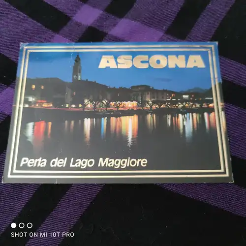 [Echtfotokarte farbig] Ascona Notturno. 