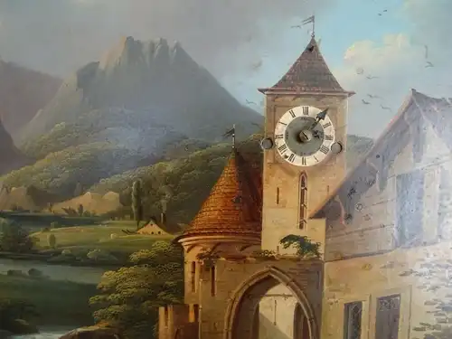 Biedermeier Bilderuhr Vienna 1830