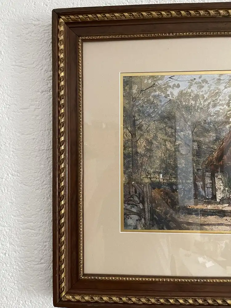 Antikes Aquarell, von Auguste Herst, Frankreich 19. Jahrhundert  2