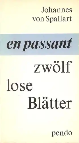 von Spallart, Johannes: En passant. Zwölf lose Blätter. 