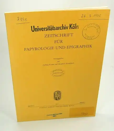 Thrams, Peter: Die Signa in den Mithrasinschriften. (Aus: Zeitschrift f. Papyrologie u. Epigraphik. Bd. 9., Heft 2, 1972). Kurzfassung von: Köln, Univ., Philos. Fak., Dissertation, 1972. 