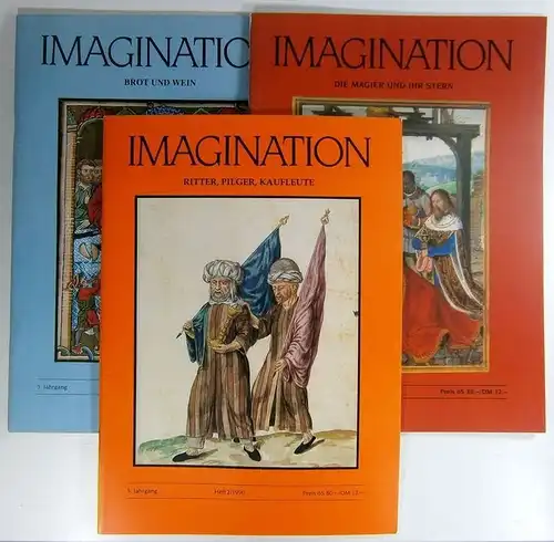 Kramer, Manfred (Hrsg.): Imagination. Zeitschrift für Freunde des alten Buches. 5. Jahrgang 1990. Heft 1: Brot und Wein. Heft 2: Ritter, Pilger, Kaufleute. Heft 3: Die Magier und ihr Stern.  (Jg. so komplett). 