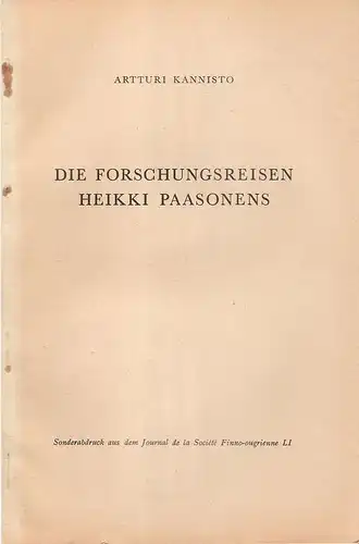 Kannisto, Artturi: Die Forschungsreisen Heikki Paasonens. Eröffnungsvortrag in der Jahresversammlung der Finnisch-ugrischen Gesellschaft am 2. Dezember 1940. ( Sonderabdruck aus dem Journal de la Societe Finno-ougrienne LI). 