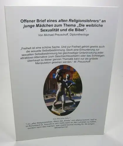 Preuschoff, Michael: Offener Brief eines alten Religionslehrers an junge Mädchen zum Thema "Die weibliche Sexualität und die Bibel". 