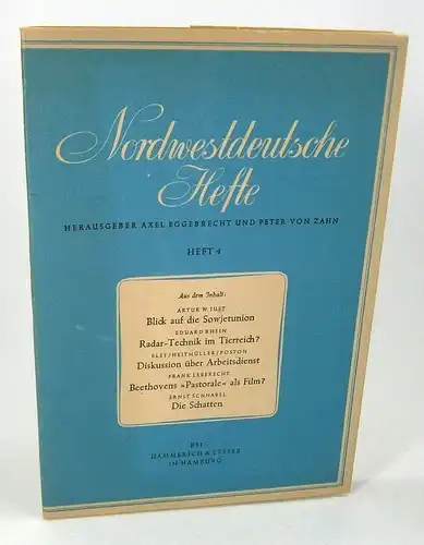 Eggebrecht, Axel / von Zahn, Peter (Hrsg.): Nordwestdeutsche Hefte. Heft 4, 1946. 