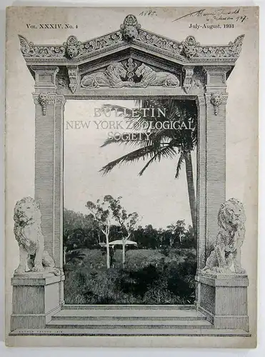 Div. Autoren: Bulletin New York Zoological Society. Vol. XXXIV, No. 4, July-August, 1931. 