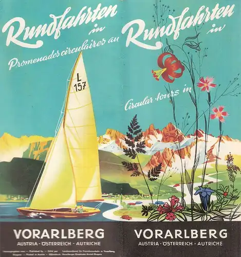 Landesverband für Fremdenverkehr in Vorarlberg, Bregenz (Hrsg.): Rundfahrten in Vorarlberg. Österreich. Promenades circulaires au Austriche. Circular tours in Austria (Reiseprospekt um 1957). 