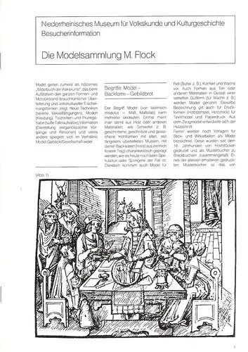 Sondermeier, Marga: Die Modelsammlung M. Flock. Besucherinformation. (Niederrheinisches Museum für Volkskunde und Kulturgeschichte Kevelaer). 