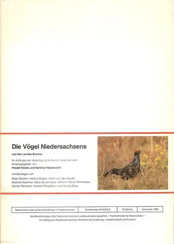 Knolle, Friedel (Hrsg.) / Becker, Peter (Mitverf.): Die Vögel Niedersachsens und des Landes BremenTeil: 2., Spezieller Teil / 4. Hühner  und Kranichvögel : (Rauhfusshühner.. 