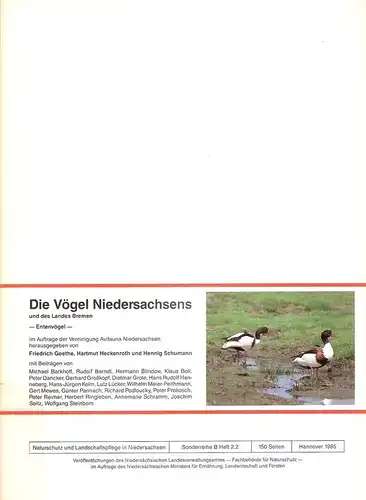 Goethe, Friedrich (Hrsg.) / Barkhoff, Michael (Mitarb.): Die Vögel Niedersachsens und des Landes BremenTeil: 2., Spezieller Teil / 2., Entenvögel. (im Auftr. d. Vereinigung Avifauna...