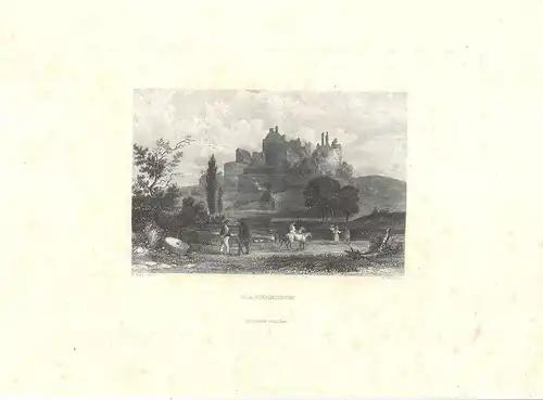 Blankenheim, Eifel: Blankenheim / Ahr. Burg. Eifel, Westfalen.  Stahlstich, Originalstich (1844). 