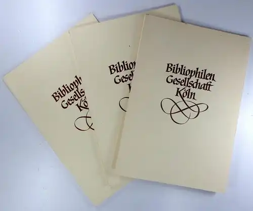 Bibliophilen-Gesellschaft (Hrsg.): Erstes Kölner Bibliophilen Bulletin. Teestundenfolge 1996-1997 + 1997-1998 + 1998-1999. 