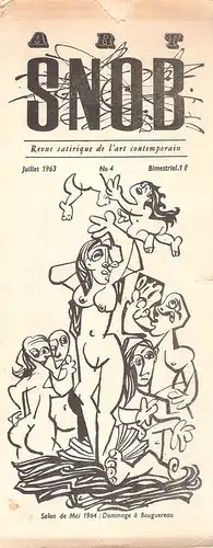 (Ohne Autor): Art snob. Revue satirique de l'art contemporain. No 4, Avril 1963. 