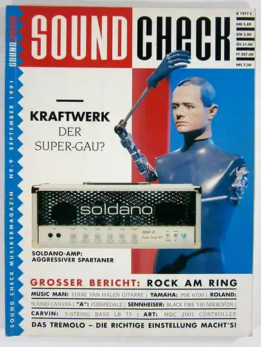 Almsick, Michael van (Red.): Sound Check Musiker Magazin. Nr. 9 - September 1991. Thema u.a.: Kraftwerk - Der Super-Gau / Grosser Bericht: Rock am Ring. 