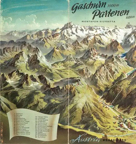 (Ohne Autor): Höhenluftkurorte Gaschurn 1000 m - Partenen 1050 m. Silvretta. Montafon, Vorarlberg, Österreich. 