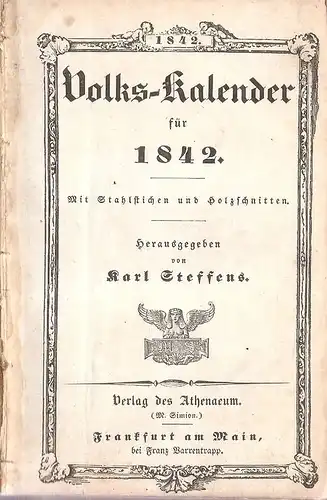 Steffens, Karl (Hrsg.): Volks-Kalender für 1842. 