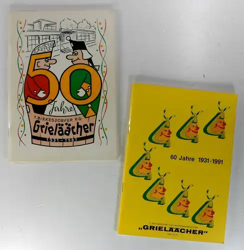 1. Birkesdorfer Karnevalsgesellschaft "Grieläächer" 1931 e.V. (Hg.): 2 Festschriften:50 Jahre Grieläächer - 1931-1981.60 Jahre Grieläächer - 1931-1991. 